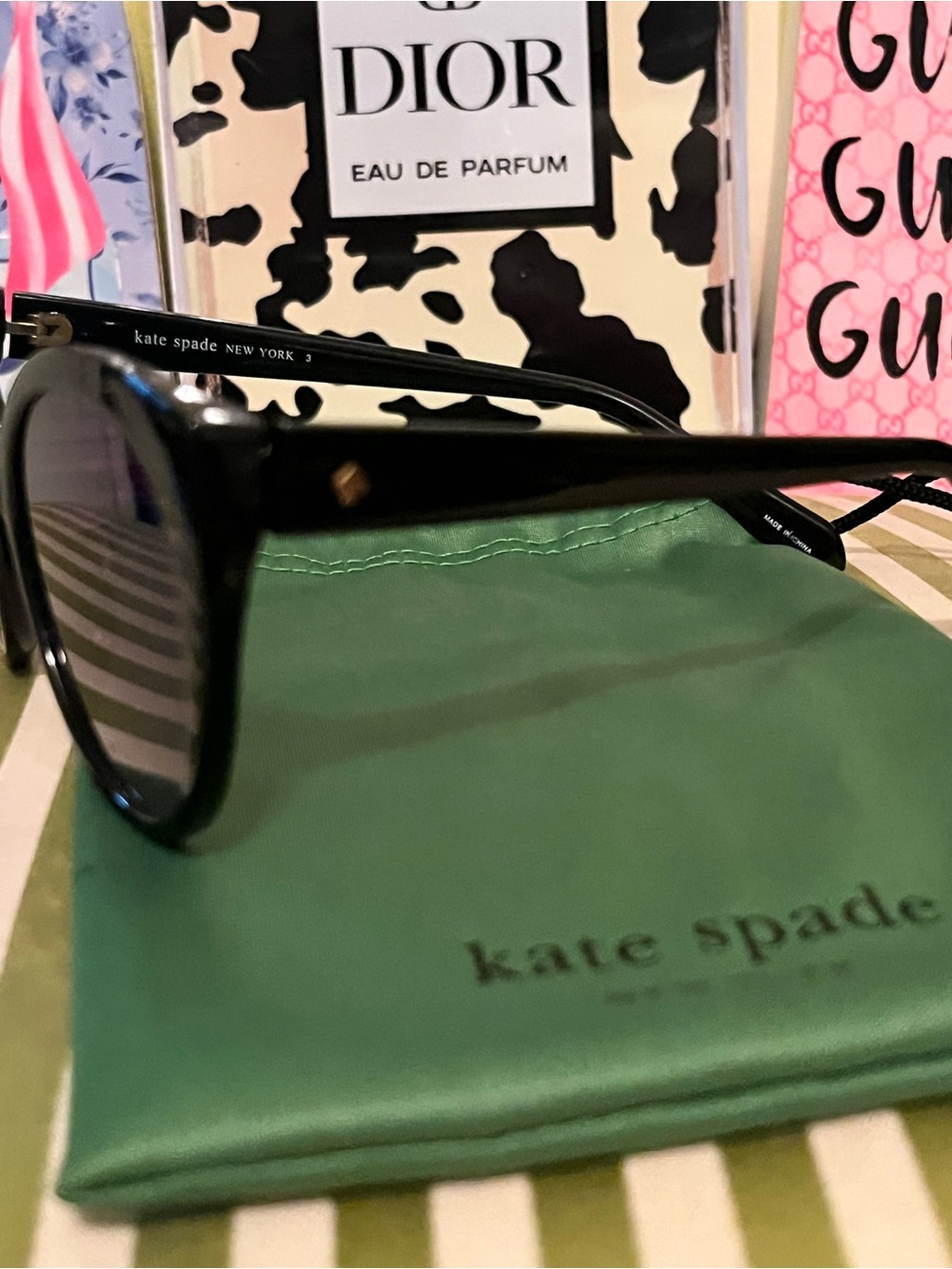 kate spade Black Cat-Eye Sunglasses with Dark Gradient Lenses - Picture 5 of 7